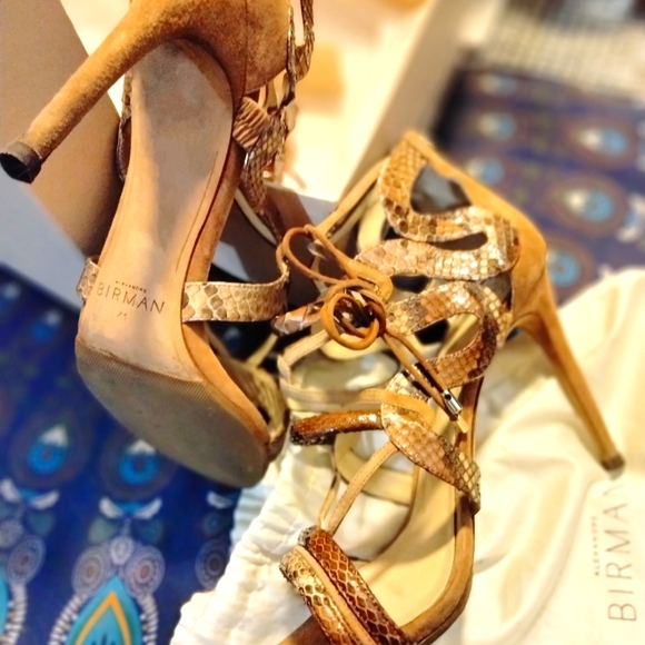 Authentic Alexander Birman Python Skin Heels - Picture 2 of 10
